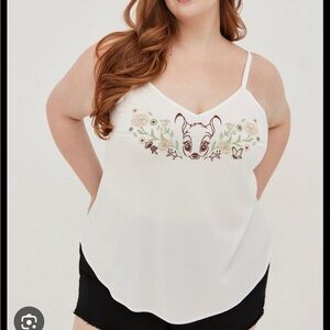 NWT! Torrid x Disney 2 white Bambi cami